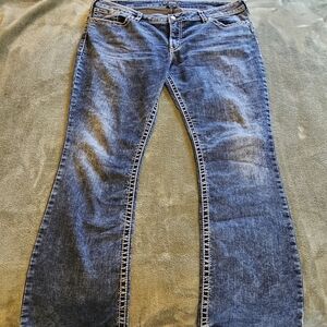 Silver Jeans Co. Aiko Bootcut Light Wash Embellished Plus Size 26 W44/L30 3XL
